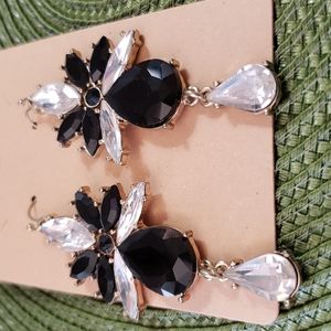 Black rhinestone and CZ Earrings
